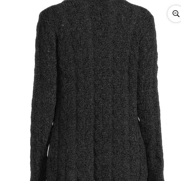 Chenille Cocoon Cardigan Sweater, Midweight,charcoal grey open front size M - Picture 5 of 16